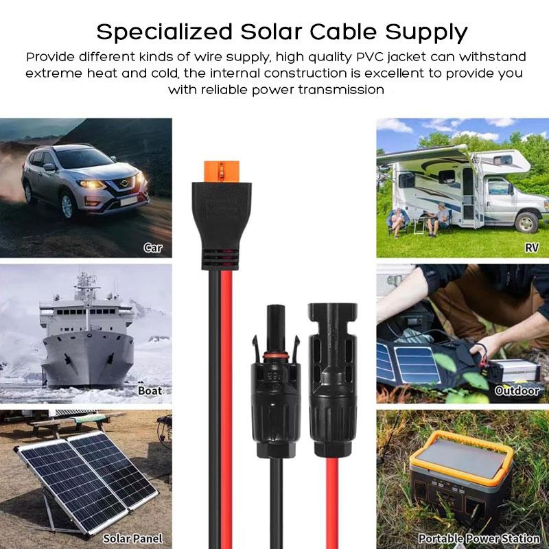 Кабель 3м/12AWG 2м/14AWG от солнечной панели к XT60i-F для ALLPOWERS Ecoflow Anker SOLIX Bluetti FOSSiBOT OUKITEL И т.д.. Электростанции.