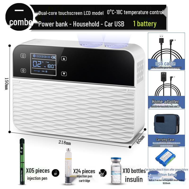 Портативный мини-холодильник для инсулина с перезаряжаемым контролем температуры