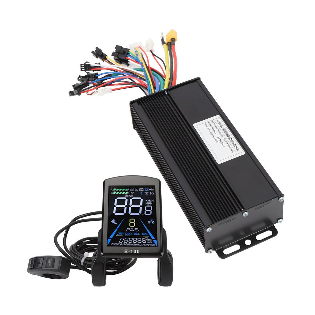 Electric Bike Conversion Kit 40A 3 Mode Sine Wave Motor Controller S 100 Color Screen Panel 20X Throttle Handle 8