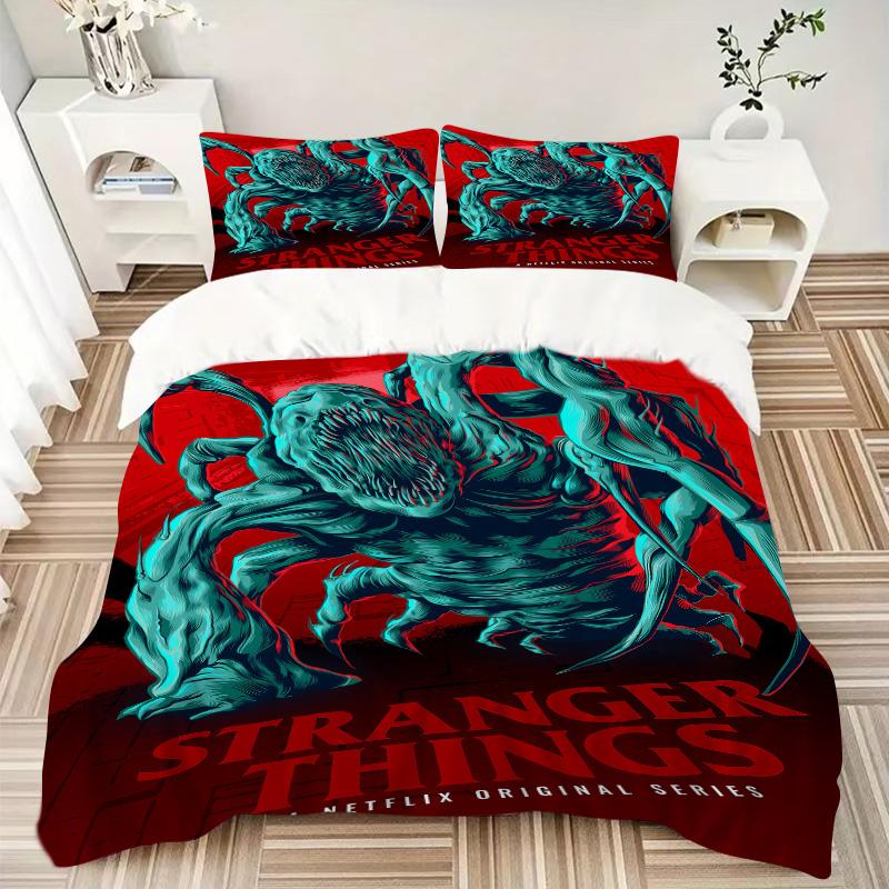 Stranger Things Horror Series Print 3Pcs Bedding Setduvet Cover With 2 Bedropillowcase Home Birthday Gift