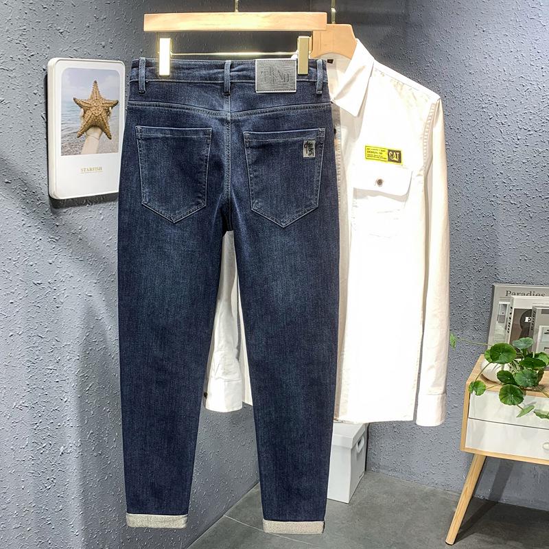 Мужские зимние джинсы Douyin Trendy Slim Fit с высокой эластичностью — удобная, экономичная и стильная корейская мода.
