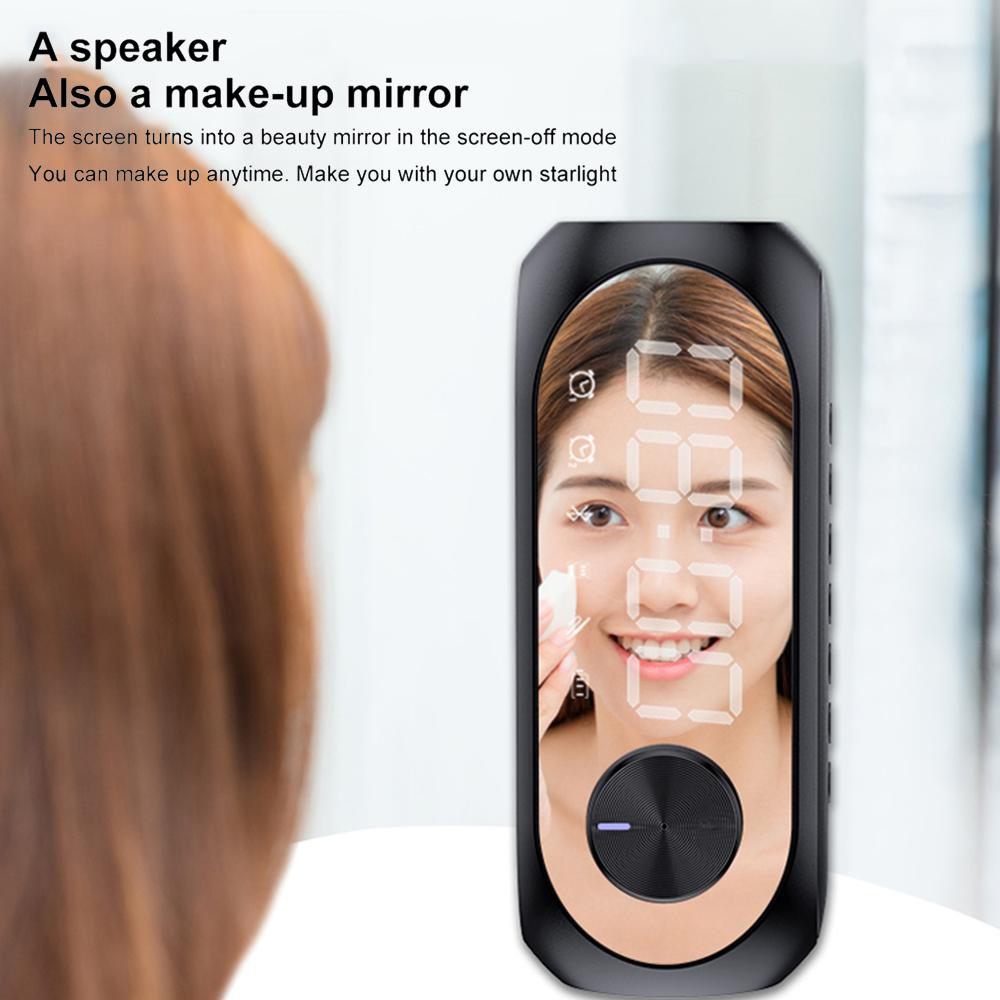 Портативный мини FM-радиоприемник Hifi Звук RGB Bluetooth-динамик с часами Двойной будильник Поддержка громкой связи