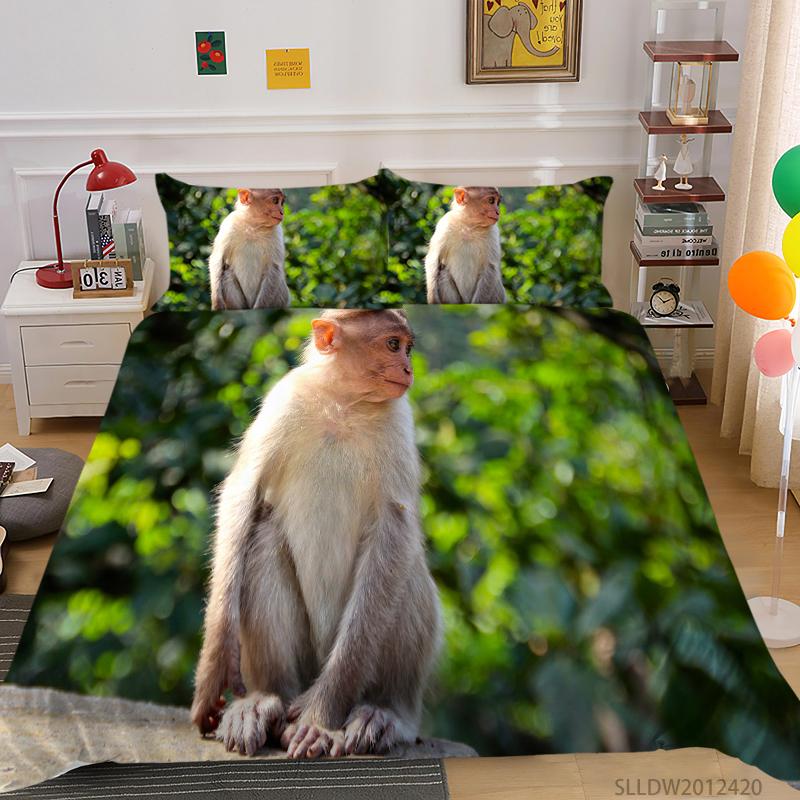 Новые модные пододеяльники, домашнее постельное белье, домашний текстиль с обезьянкой и наволочкой, подарок для детей-подростков, комплекты постельного белья высокого качества