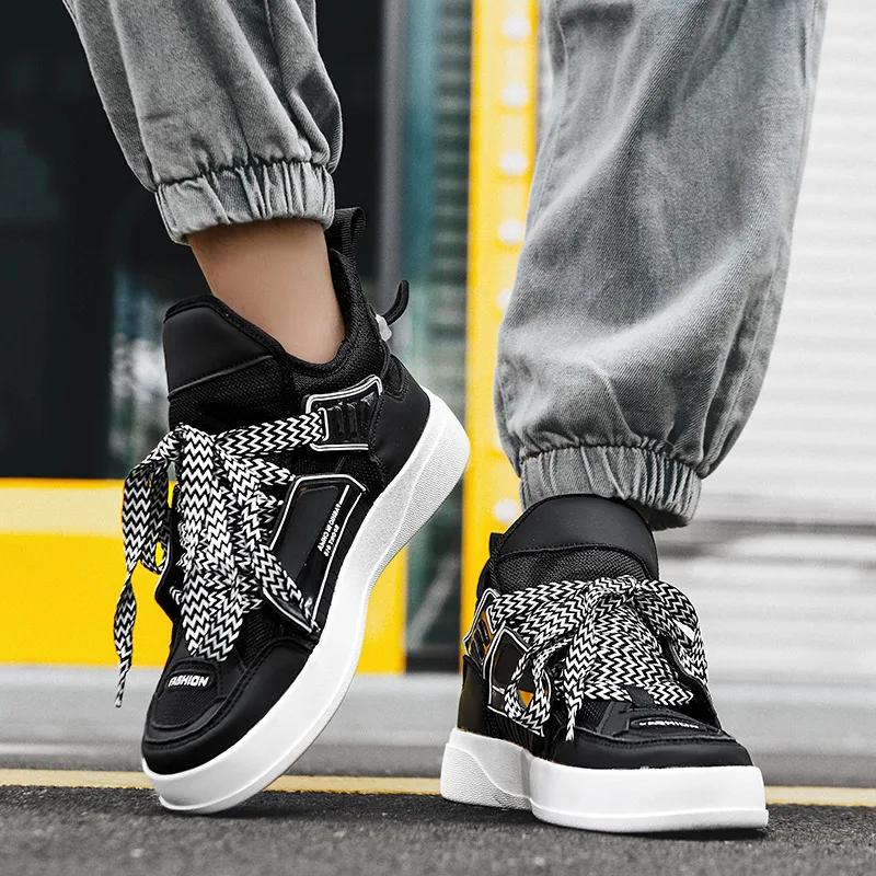 Harajuku Style Fashion Green Casual Sneakers for Men Дышащие кроссовки на платформе Мужские плоские дизайнерские кроссовки для мужчин basket homme