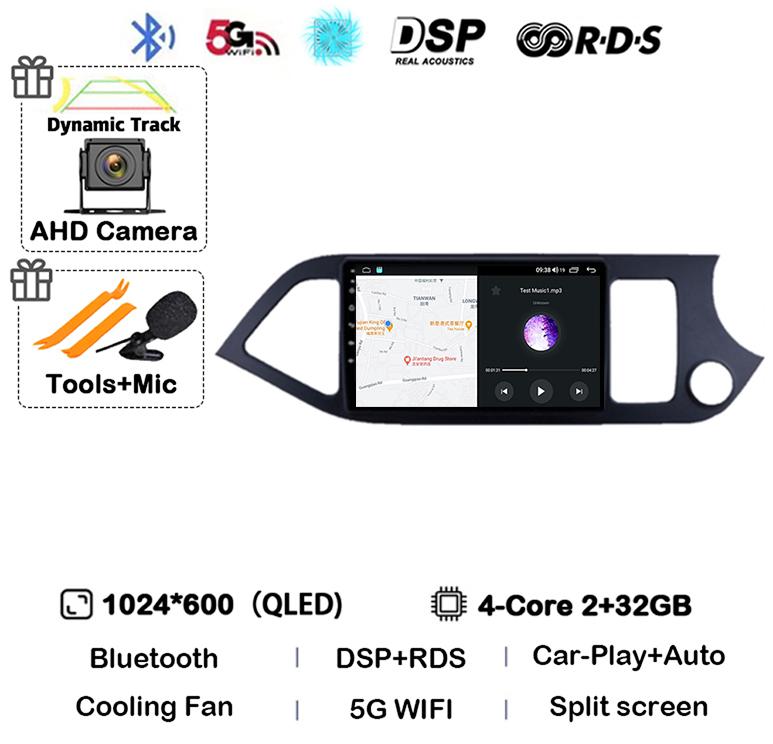 Android 14 WIFI+4G Carplay для KIA PICANTO Morning 2011 2012 2013 2014 2015 2016 RHD Car Radio GPS Multimidia Player Head Unit