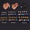 2/3/4MM Opal Ear Bone Studs 20G Stainless Steel Piercing Earrings