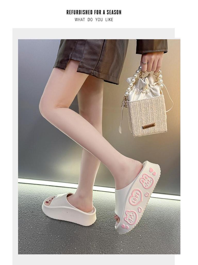 Женские тапочки из ЭВА на толстой подошве — милые, увеличивающие рост летние пляжные шлепанцы