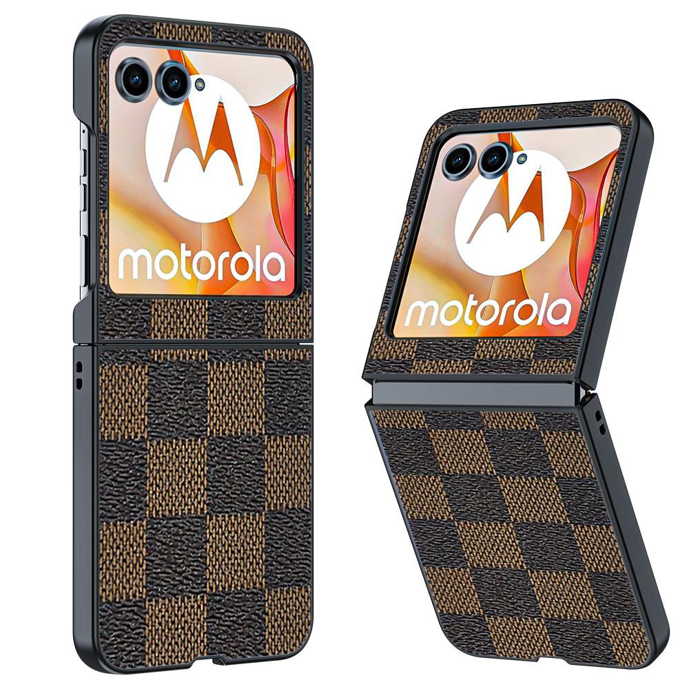 Applicable Motorola Razr60 mobile phone case anti-drop carbon fiber Kevlar pattern Razr2025 leather case protective case