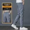 Men's Summer Ice Silk Casual Pants - Slim Korean Style, Loose, and Straight Trousers.