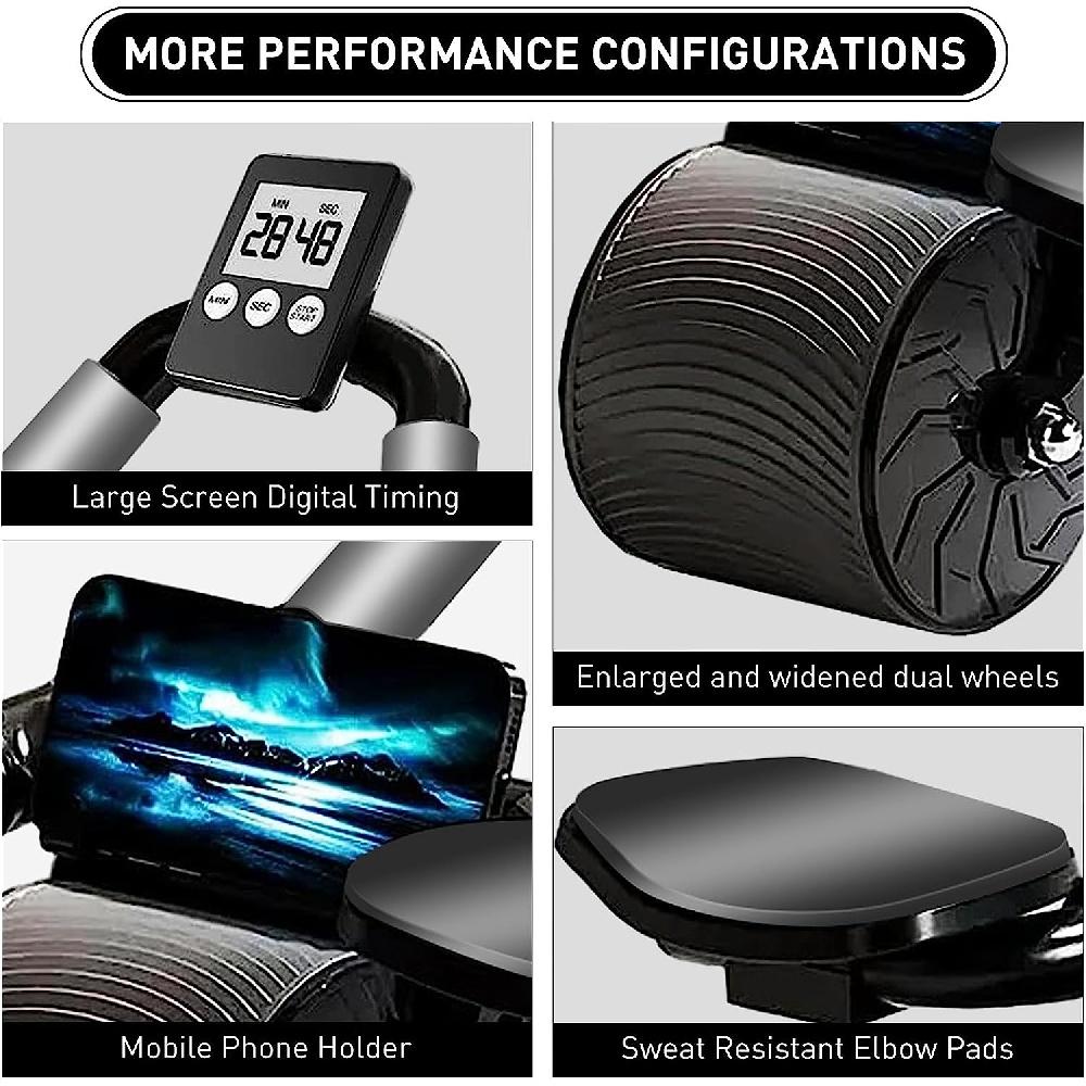 Автоматический ролик для упражнений на пресс для пресса с отскоком, опорой для локтей и таймером, оборудование для упражнений с роликом для пресса