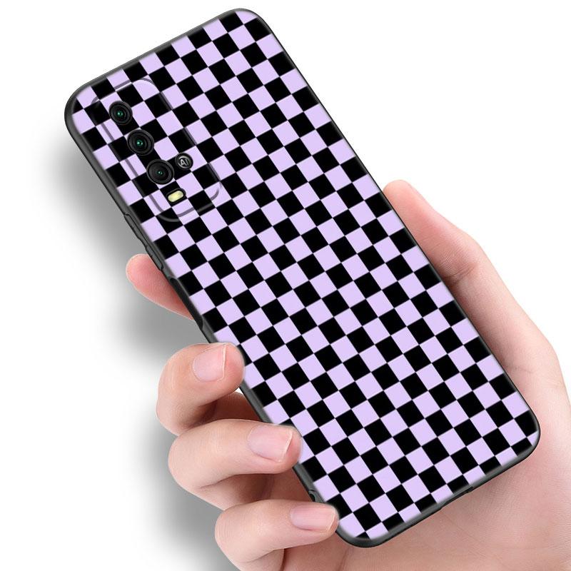 Черный белый клетчатый чехол для телефона Zebra для Xiaomi Redmi Note 5 6 9T K20 K40 K50 Pro 7A 8A 9A 9C 9i 10A 10C A1 S2 TPU черный чехол