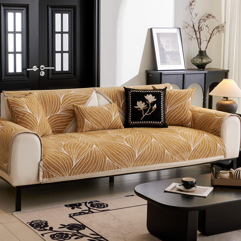 Light Luxury High-End Sofa Cushion Chenier Four-Season Universal New Non-Slip Leather Seat Cushion Sofa Cover Cover