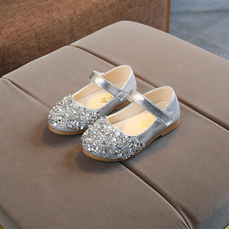 Туфли из кожи для девочек Мэри Джейн Роскошные детские танцевальные туфли принцессы Модные весенне-осенние детские туфли на плоской подошве для свадебной вечеринки