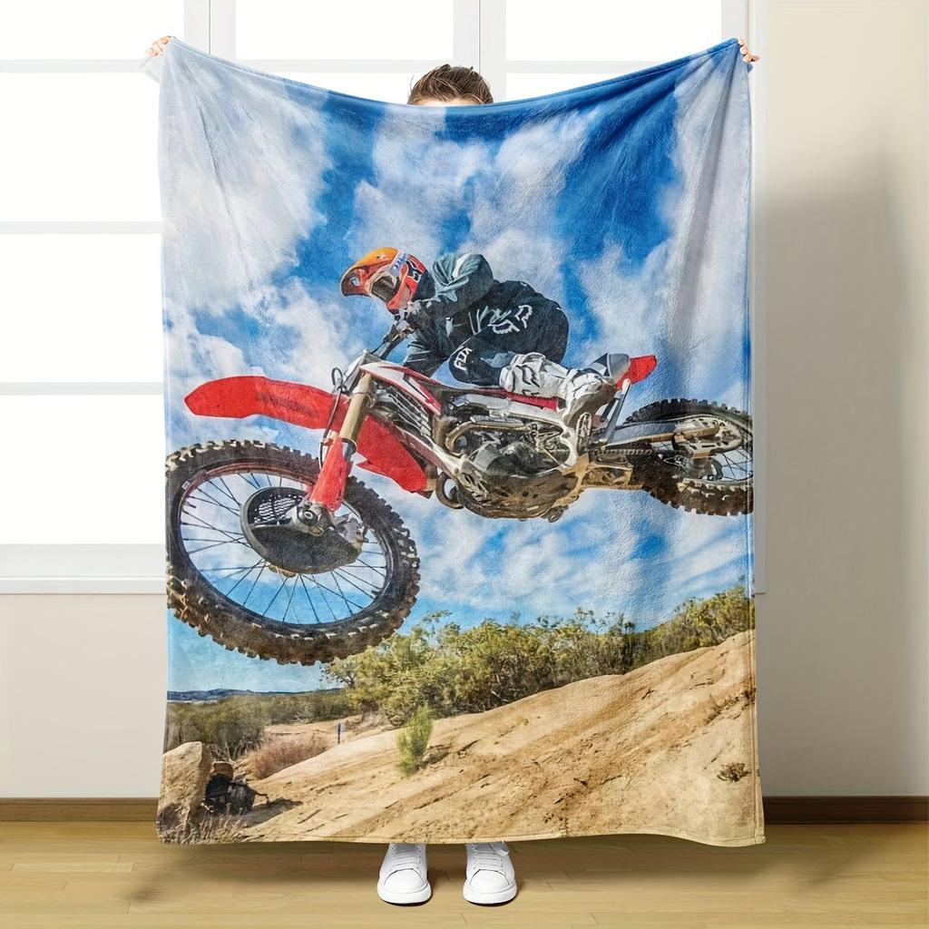 Motorcycle blanket flannel blanket foldable blanket washable sofa blanket plush blanket