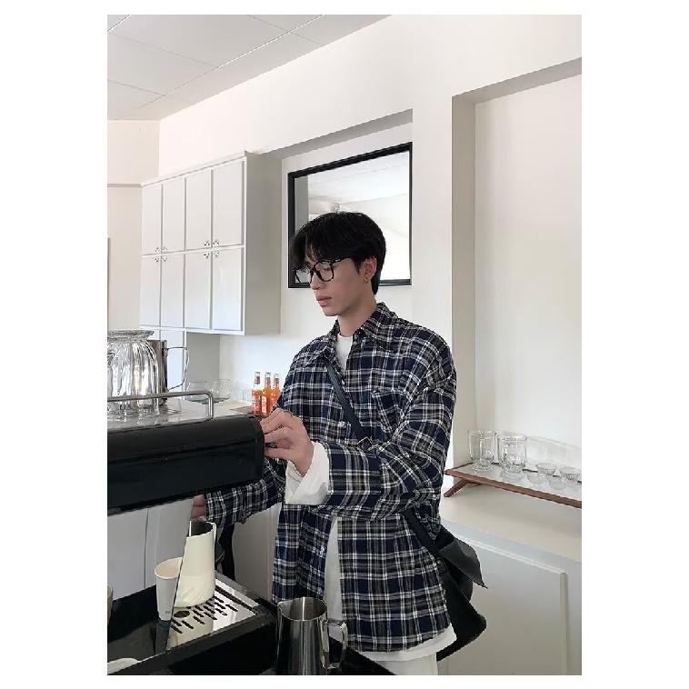 Plaid Long-Sleeved Shirt Men's Spring New Japanese-Style Retro High-Grade Fashion Brand Loose Casual Shirt Coat