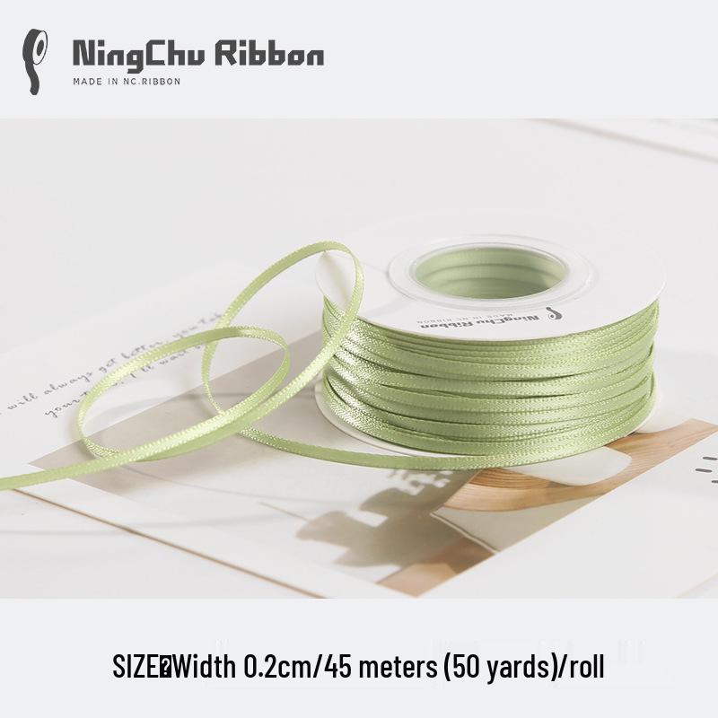 Двусторонняя атласная лента 2 мм для закладки, свадебных бантов и подарочной упаковки