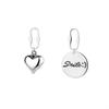 Circular Heart Asymmetric Drop Earring VIintage Thai Silver Smiling Face Earrings For Women Jewelry