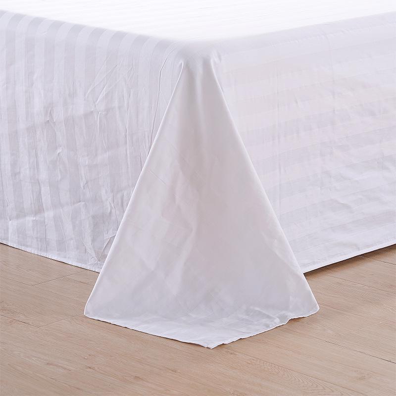 Комплект постельного белья из 100% хлопкового сатина в полоску высокой плотности - Очень толкая простыня на резинке