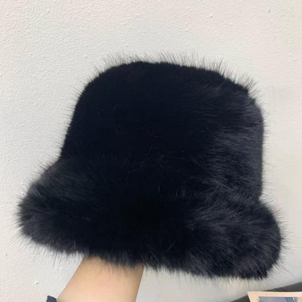 Y2k пушистые искусственные меховые панамы для женщин из кроличьего меха, теплая толстая плюшевая зимняя шапка для женщин, роскошная хип-поп-вечеринка, панама, кепка рыбака