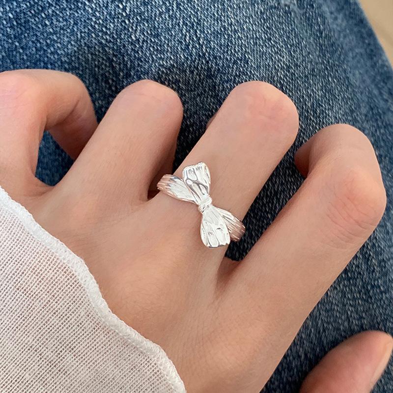 925 Sterling Silver Jewelry Luxury Bowknot Finger Rings for Women Wedding Party Jewelry For Girls Friend Gift