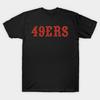 Мужская черная футболка с принтом 49Ers-Football Печать на трансферной бумаге без вырезания Хлопковая футболка