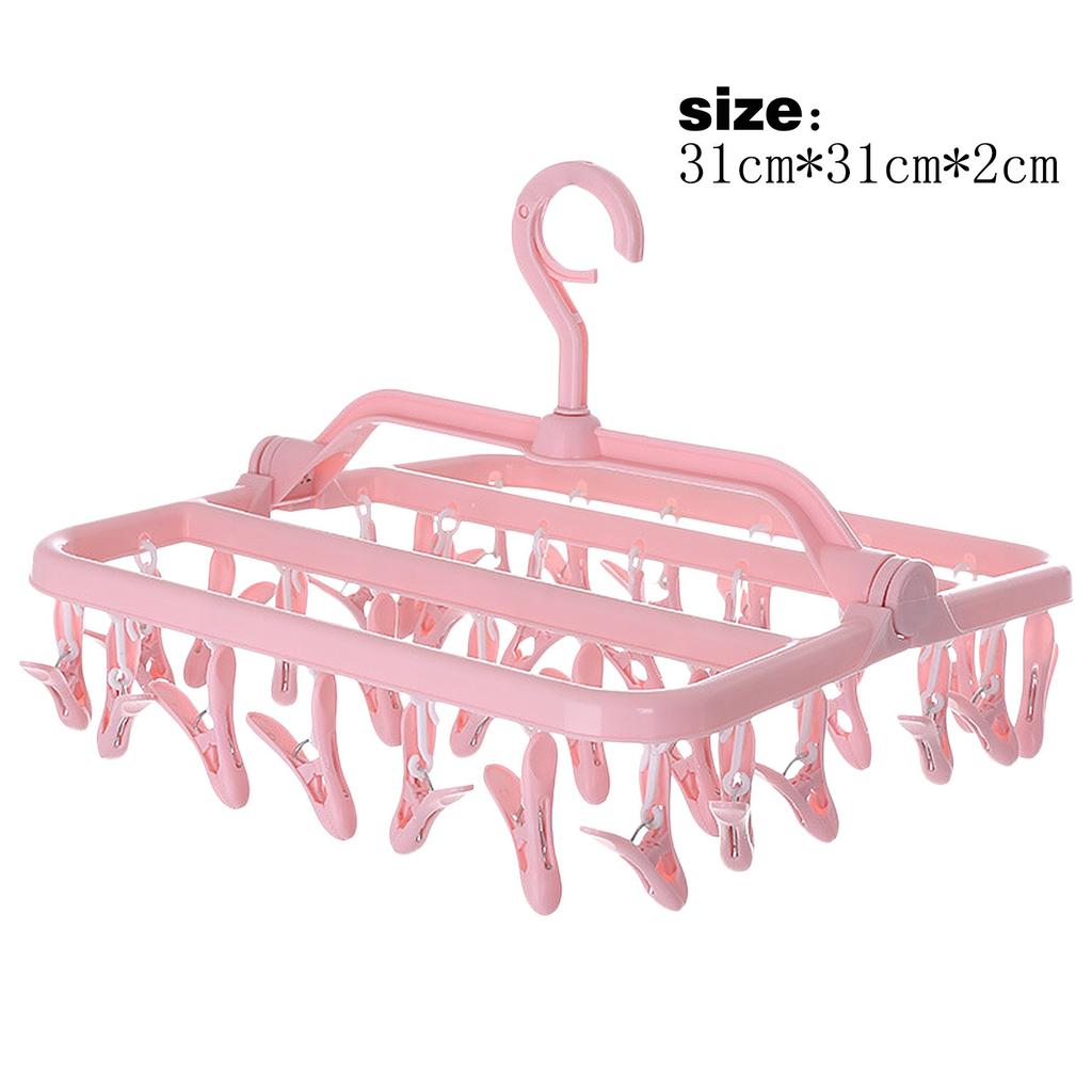 Multi Clip Hanger Plastic Foldable Household Windproof Clip Socks Underwear