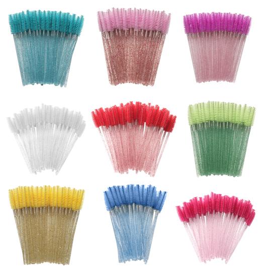 100 шт./флакон Одноразовые палочки для туши Щеточка для ресниц Искусственный кристалл Спули для бровей Щеточка Портативный аппликатор для макияжа ресниц Инструменты