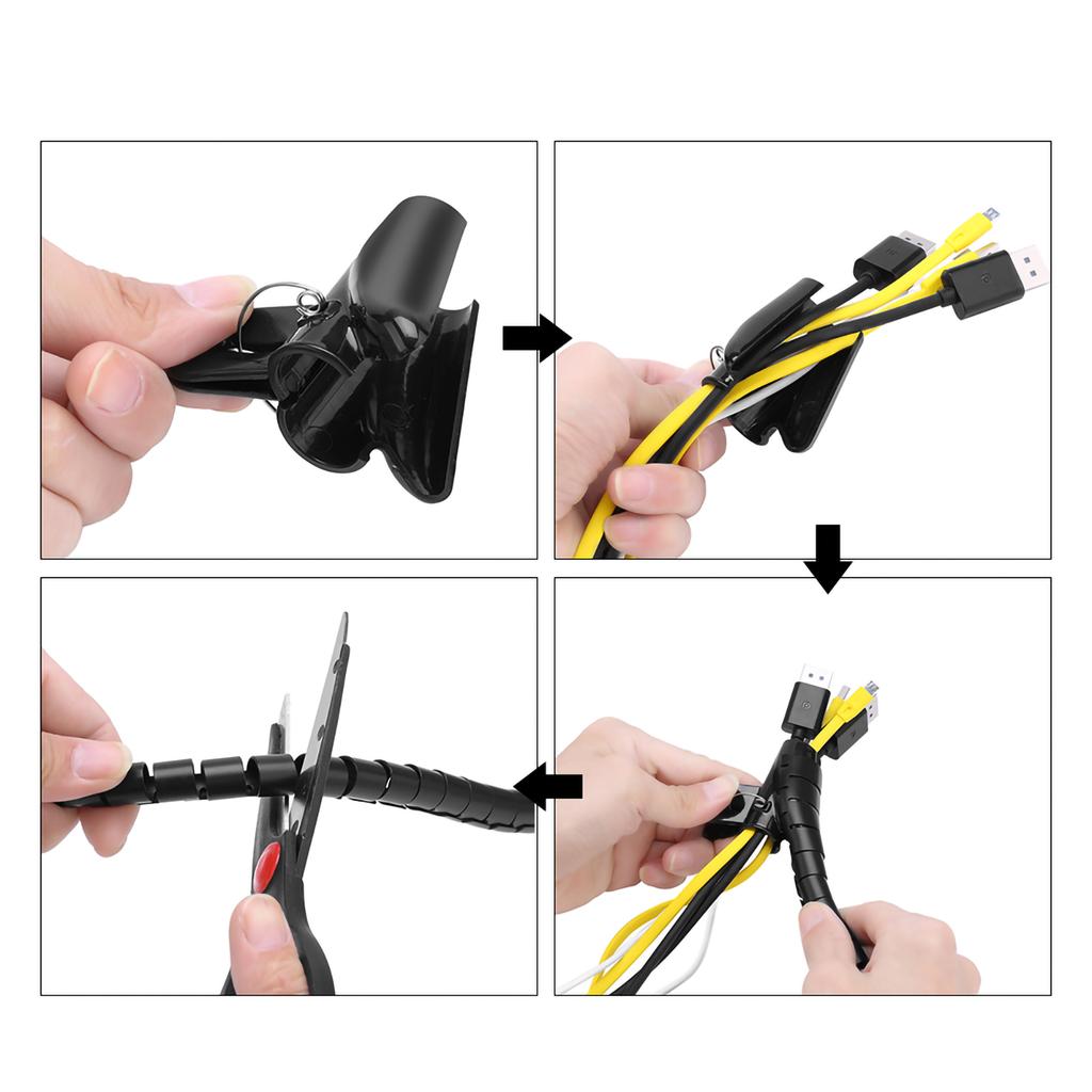 Гибкая спиральная трубка для кабельного органайзера, защитное устройство для проводов, серебряное 3,0 м * 16 мм