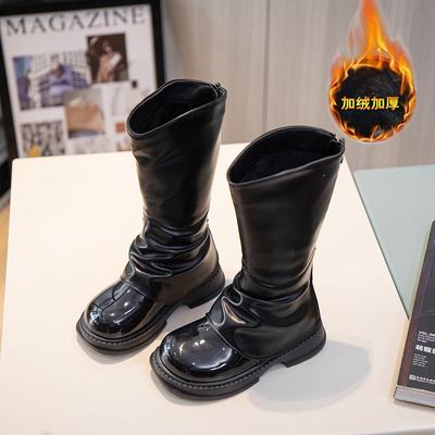 Сапоги для девочек Детские высокие сапоги Зимние новые флисовые высокие сапоги Обувь принцессы для маленьких девочек Осень