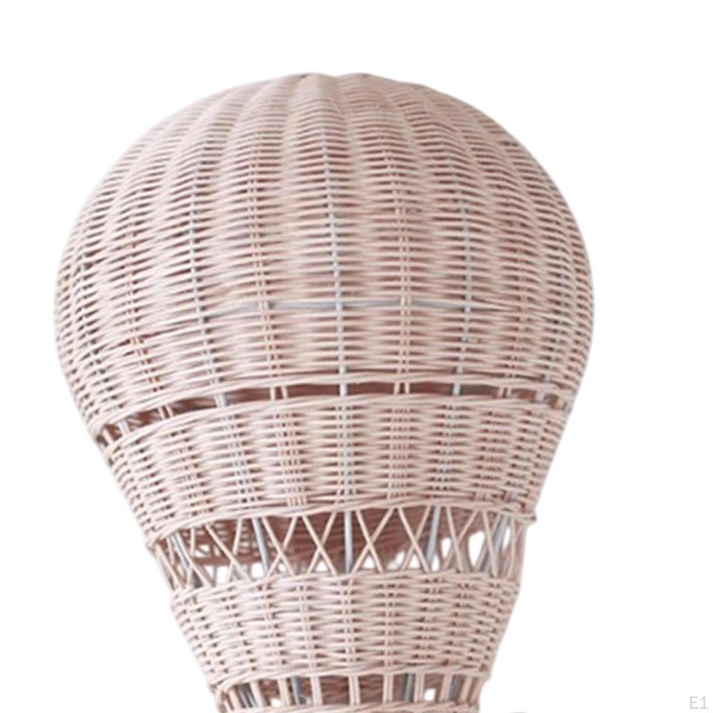 Wall Hanging Rattan Woven Air Balloon 30x22cm Multipurpose Backdrop Pendant Decor Photography