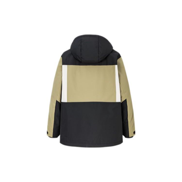 Anta Утепленная куртка-пуховик Outdoor Series с логотипом и узором-аппликацией, на молнии, с капюшоном, мужская верхняя одежда, светло-коричневая 152246904-2