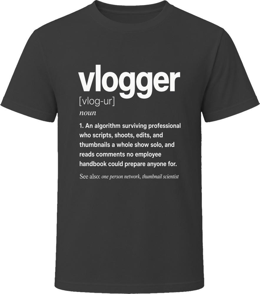 Vlogger Definition Funny Content Gift T Shirt