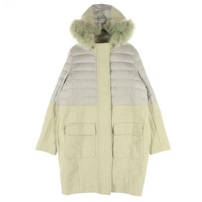 DOUBLE STANDARD CLOTHING Пальто пуховое из шерстяной комбинации с длинным рукавом F розовое Женское Б/У