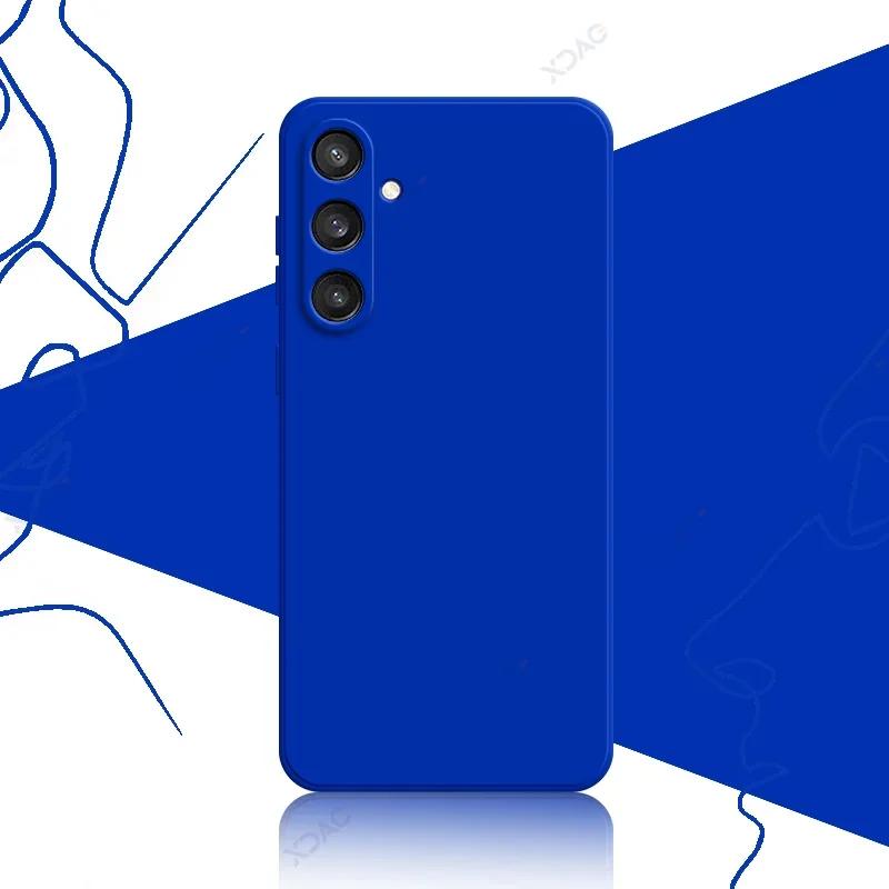 Роскошные квадратные жидкие силиконовые чехлы для Samsung S24 Plus Ultra SamsungS24 S24Plus S24Ultra 5G 360 Мягкий защитный корпус