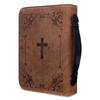 Holy Bible Cover with Handle Durable Protective Carrying Church Scriptures Case Portable Faux PU Leather Christian Storage Bag for Women Girls Men