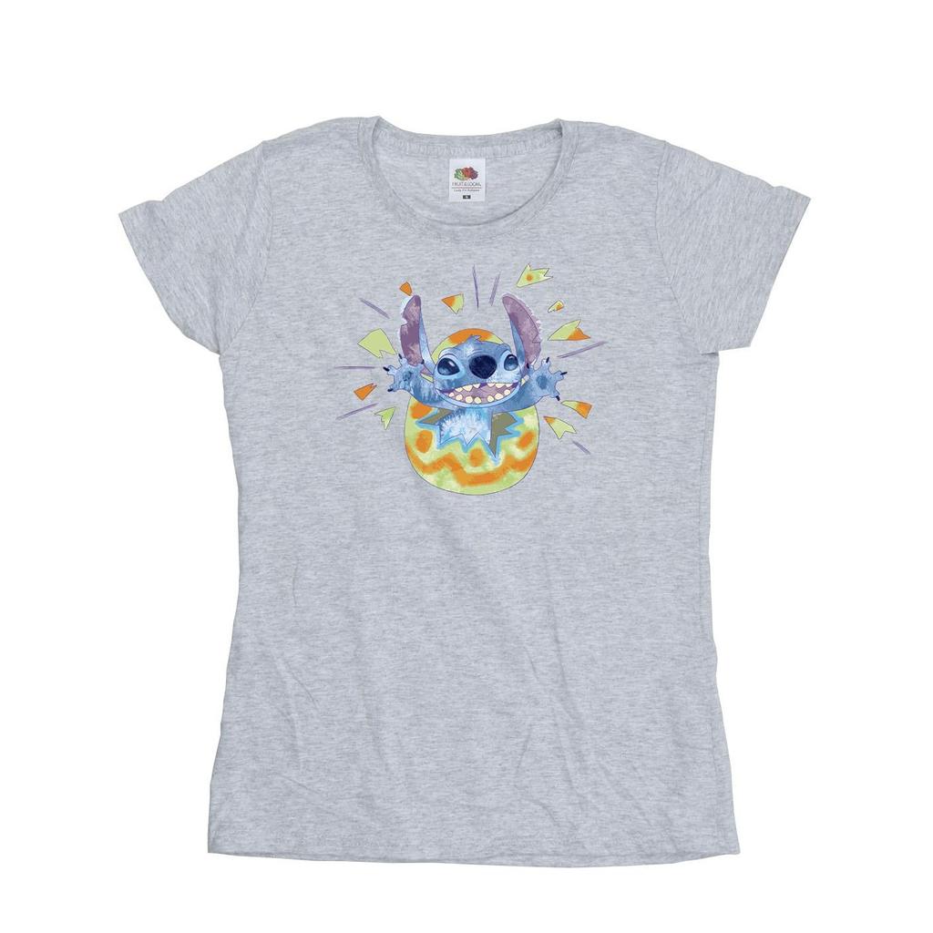 Disney Womens/Ladies Lilo & Stitch Cracking Egg Cotton T-Shirt