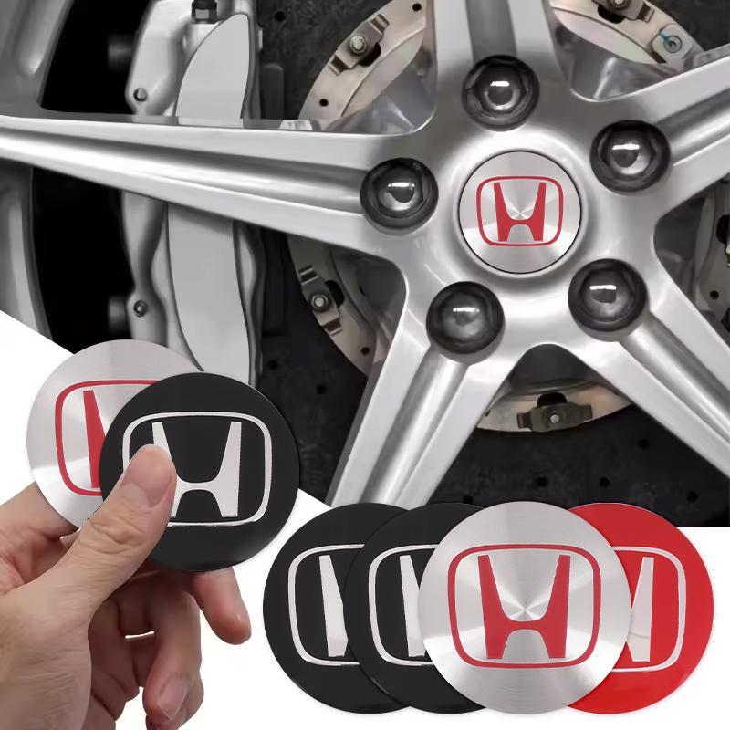 4PCS 56mm Car Wheel Center Hub Cap Emblem Stickers Decorate For Honda Civic XR-V CR-Z CRV HRV City Accord Legend Jazz RR VTi Fit