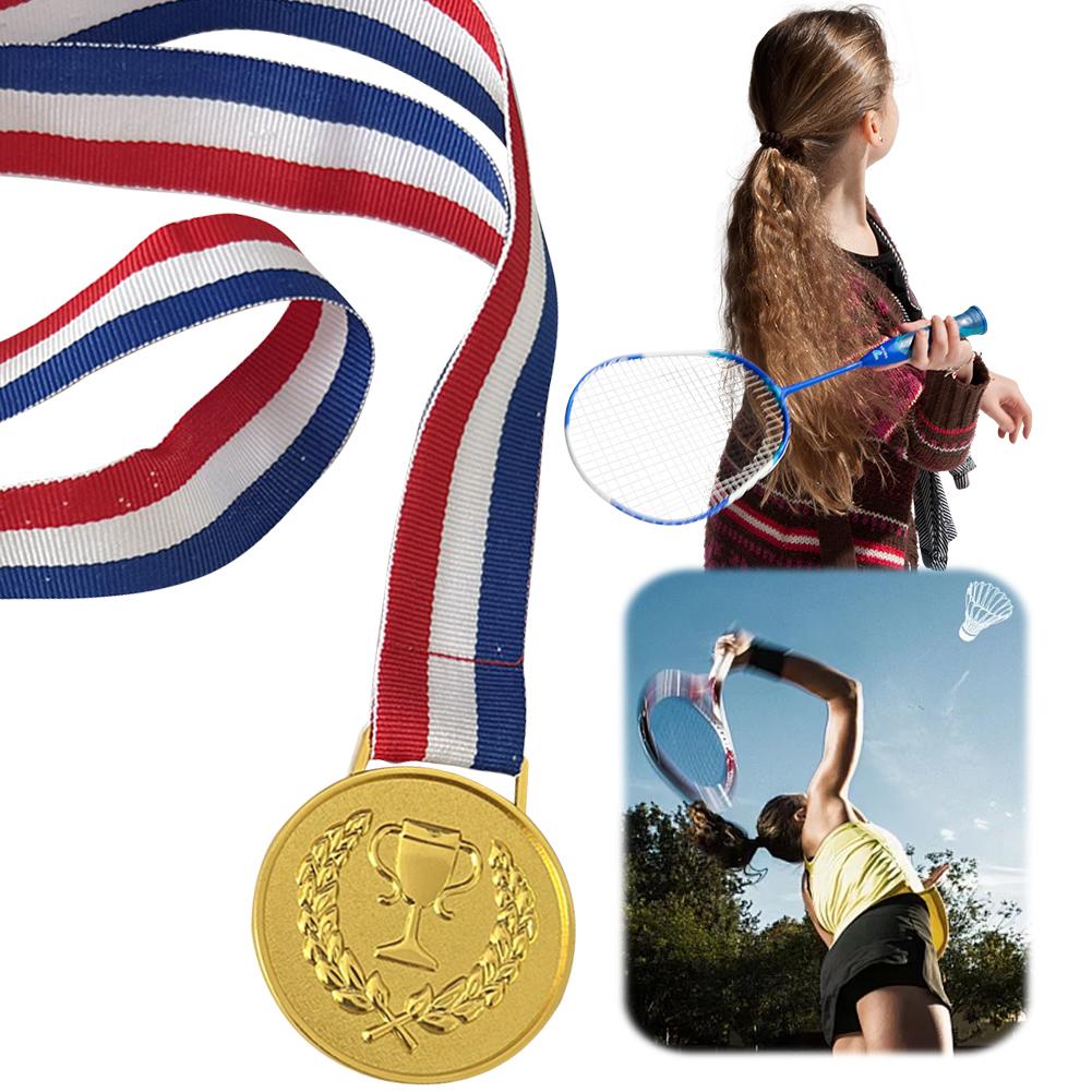 4,9 см Золотая медаль Спортивные награды с шейной лентой Металлические медали победителя Медали для соревнований для шоу талантов, вечеринки, гонки