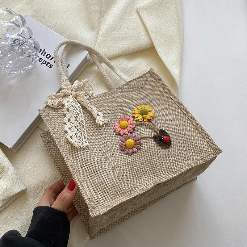 Сумка Line Bag Маленькая свежая льняная сумка корейская версия сумки сумка высокого класса Feel Ins сувенир подарочная сумка