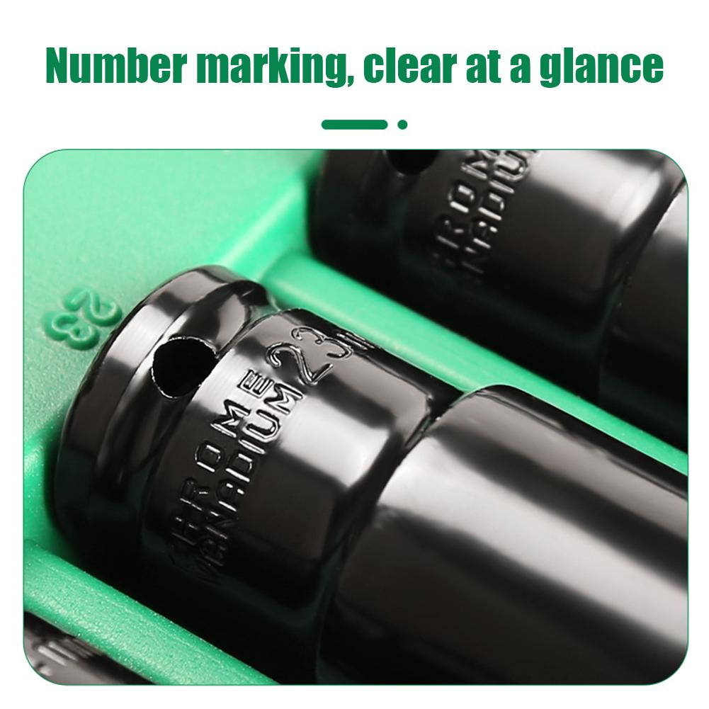 Набор торцевых головок для электрогайковерта, 10 шт., Глубокие ударные головки, Набор 10-24 мм 8-32 мм, 1/2 дюйма, Внутренний шестигранник, Высокая твердость, Инструмент для снятия шин