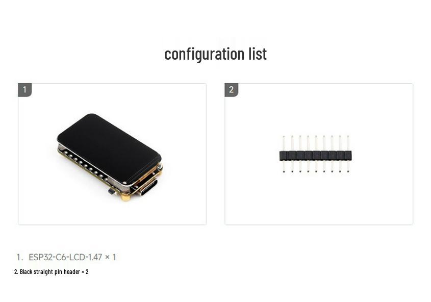 Отладочная плата ESP32-C6 с ЖК-дисплеем 1,47", WiFi 6, Bluetooth 5, BLE, встроенной антенной.