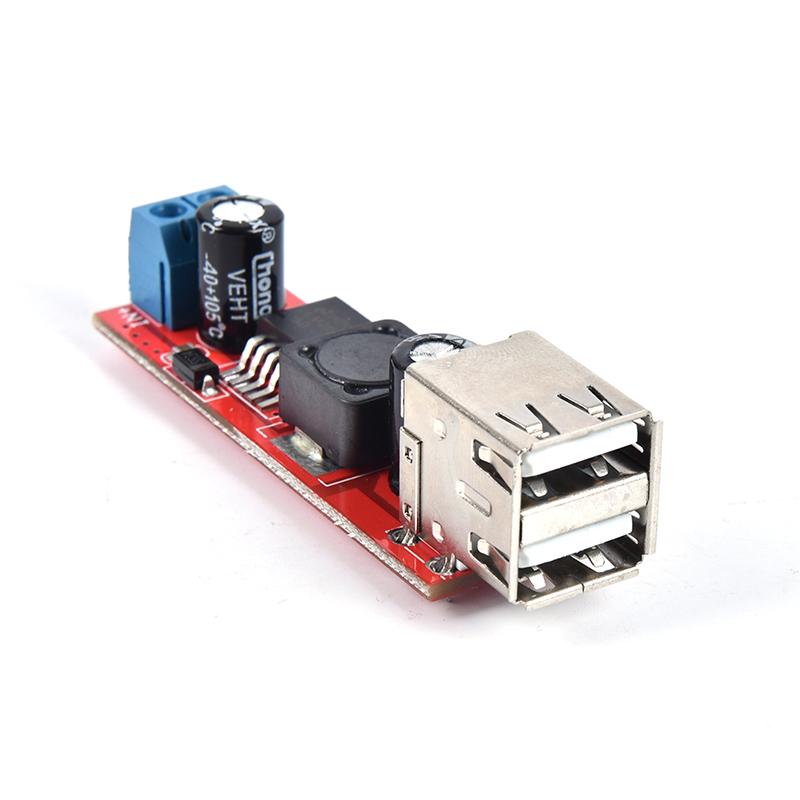 DC 6V-40V 12V до 5V 3A Двойное USB-зарядное устройство Модуль понижающего преобразователя постоянного тока Lm2596