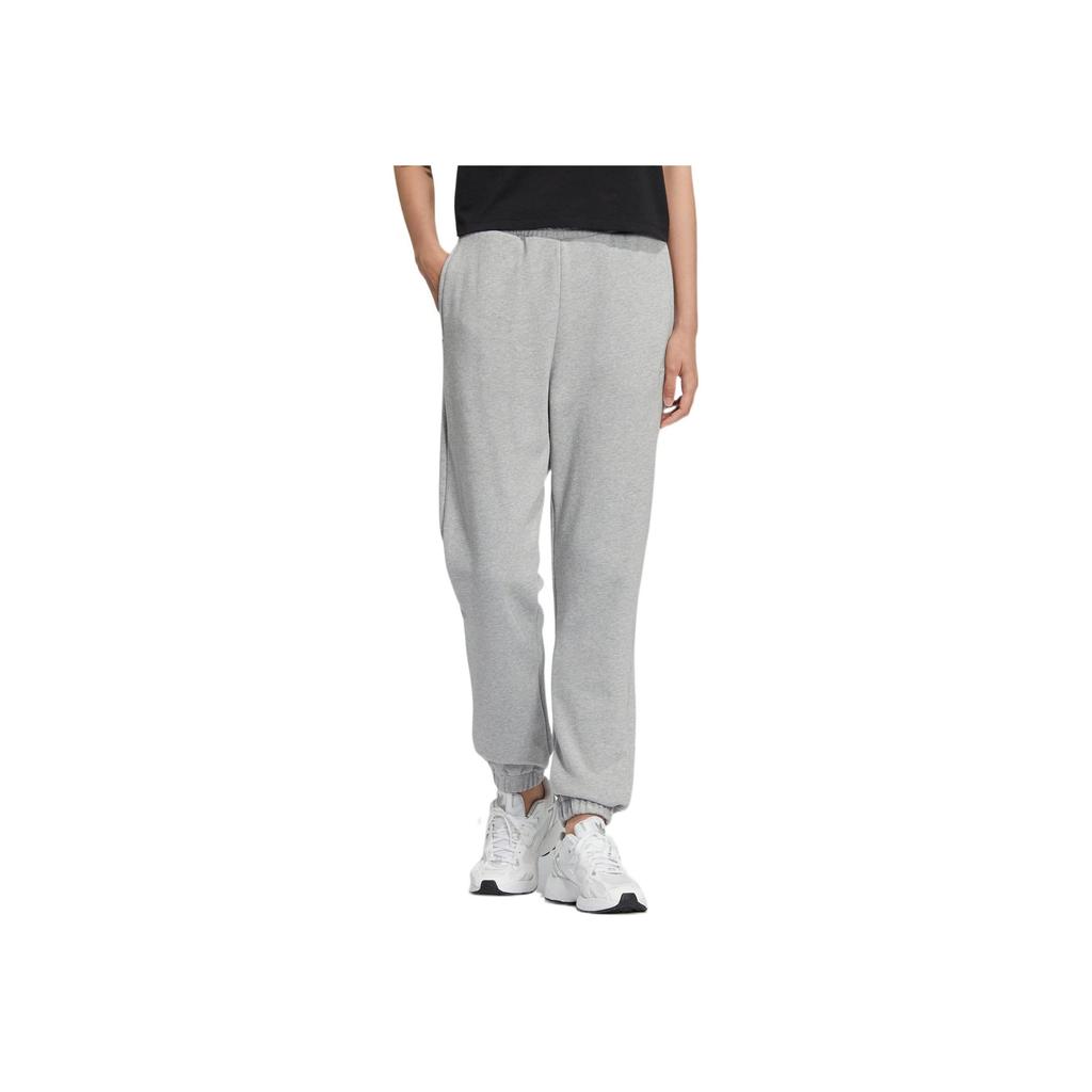 Adidas Originals Solid Color Logo Print Cuffed Sweatpants Women Bottoms Gray IC8135