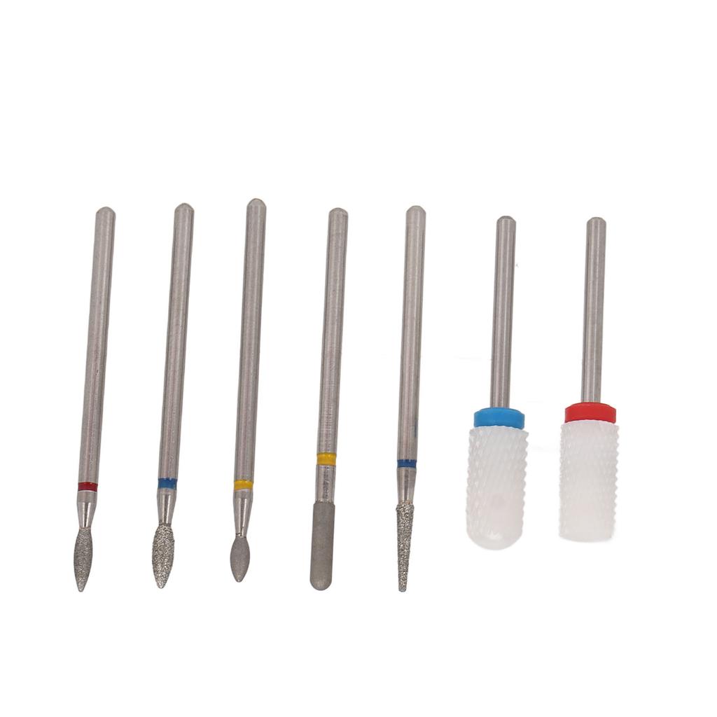 7pcs Nail Drill Bits Sets High Hardness Ceramic Tungsten Steel Nail Polish Gel Removal Manicure