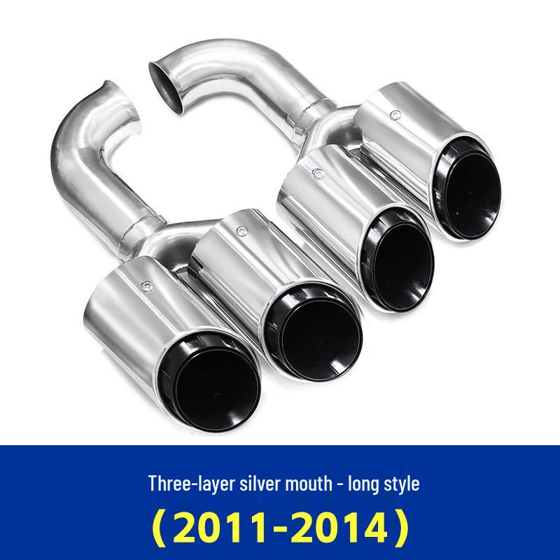 Порше Кайен (2011-2014 гг.) Черные насадки на глушитель GTS с четырьмя выхлопами для модификации труб