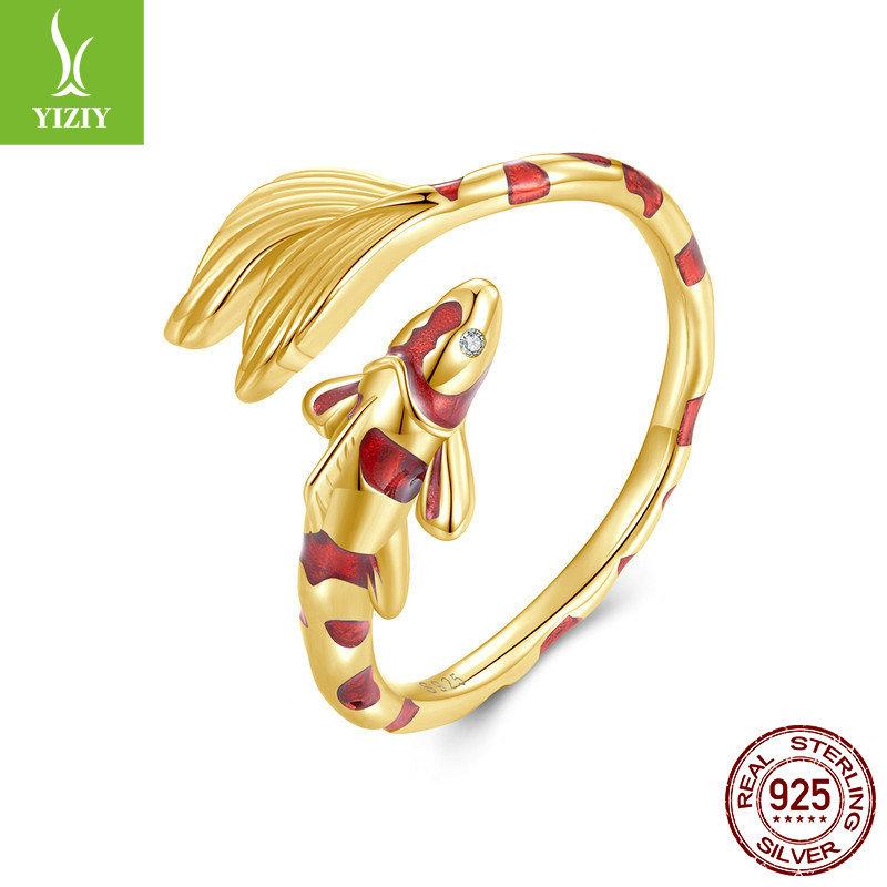 Кольцо открытое из стерлингового серебра 925 пробы, ювелирное изделие в китайском стиле, кольцо на удачу с красной эмалью