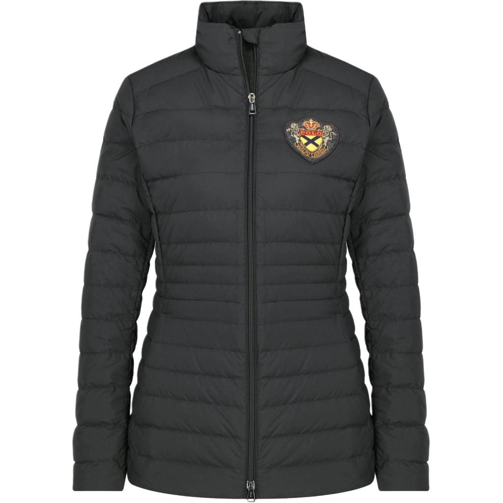 Женская пуховая куртка Polo Ralph Lauren с вышитым логотипом, воротником-стойкой и длинными рукавами, верхняя одежда 211782401-001