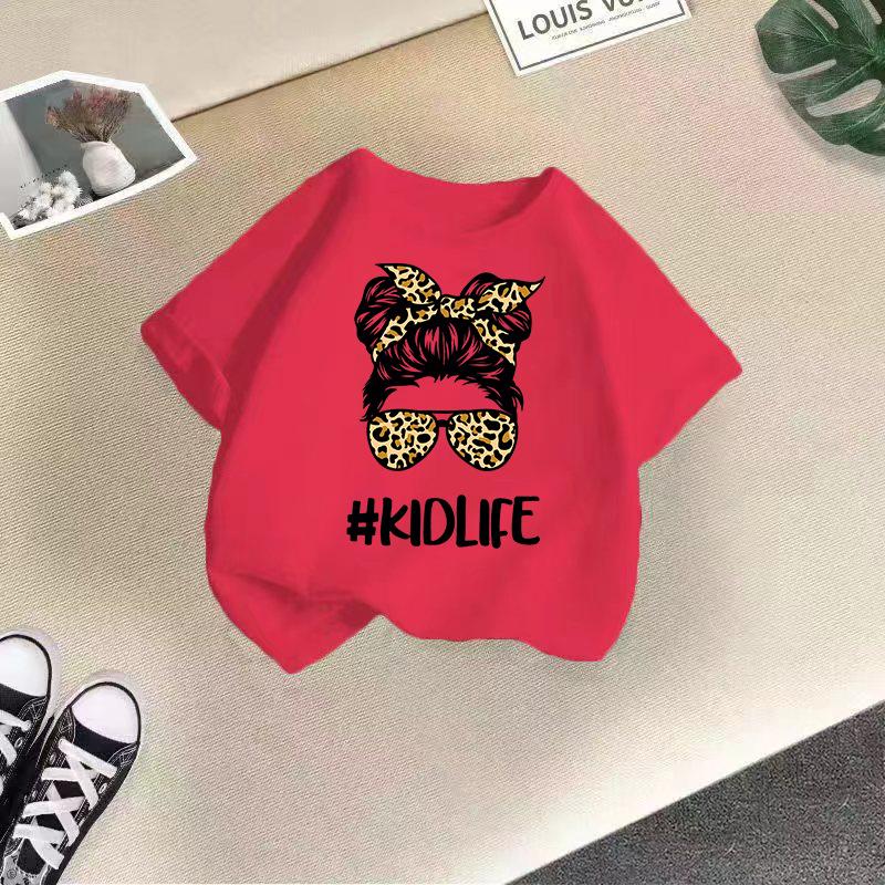 Унисекс летняя хлопковая футболка для детей 2024 – Модная с коротким рукавом и круглым вырезом для мальчиков и девочек