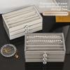 Elegant Dustproof Jewelry Box: Multi-Functional Necklace, Earring, and Ring Storage with Drawer-Style Display
