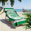 Green-striped clover emblem Print beach towel, quick drying, suitable for travel, outdoor sports, jogging, the beach and swimming, gift